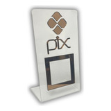 Placa Pix Qr Code Em Acrílico Cristal - Kit 6 Unidades