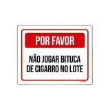 Placa Por Favor Não Jogar Bituca