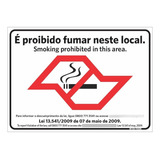 Placa Proibido Fumar - Lei