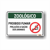 Placa Proibido Fumar Zoológico 30x20 1mm