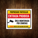 Placa Propriedade Particular Área Monitorada 18x23