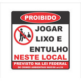 Placa Pvc Ps 2mm Proibido Jogar Lixo E Entulho 60x60