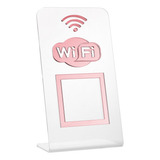 Placa Qr Code Wifi Balcão Comercio Acrilico Cristal 8 X 15cm Cristal Com Rosé