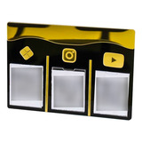 Placa Qrcode, Pix, Instagram, Facebook, Wi-fi, Whast, Google Cor Preto/dourado