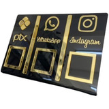 Placa Qrcode, Pix, Instagram, Whatsapp -