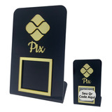 Placa Qrcode Pix Pagamento Comercio Acrilico Preto E Dourado