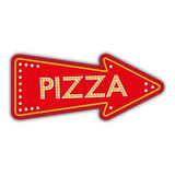 Placa Quadro Flecha Vermelha Pizza - Decoração Pizzaria