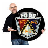 Placa Redonda Mdf Decoração Ford Retro