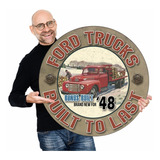 Placa Redonda Mdf Decoração Ford Trucks