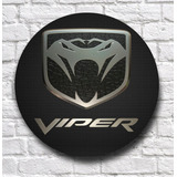Placa Redonda Mdf Dodge Viper Decoração