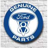 Placa Redonda Mdf Ford V8 Genuine