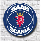 Placa Redonda Mdf Saab Scania Truck