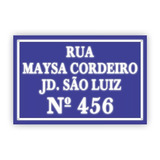 Placa Refletiva Rua Número Chácara Fazenda Linda Pvc 33x20cm