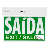 Placa Saída Emergência Led Verde Dupla