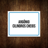 Placa Sinalização - Argônio Cilindros Cheios 18x23