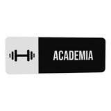 Placa Sinalização Academia Hotel Empresa Alto Relevo Preto 