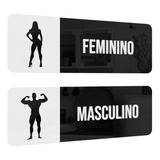 Placa Sinalização Acrílico Feminino E Masculino Academia