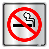 Placa Sinalização Alumínio Proibido Fumar Não