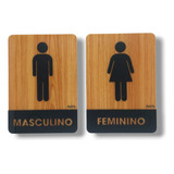 Placa Sinalização Banheiro 100% Acrílico Freij Preto M F 2un