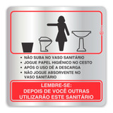 Placa Sinalização Banheiro Feminino Regras Alumínio