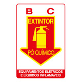 Placa Sinalização Extintor Pó Químico Bc 20x30 - X-714 F9e