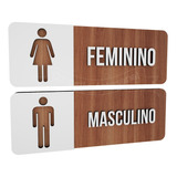 Placa Sinalização Indicativa Banheiro Feminino E Masculino