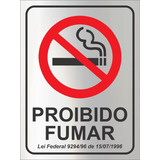 Placa Sinalização Proibido Fumar Lei Federal