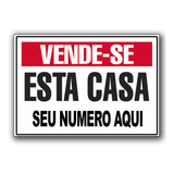 Placa Sinalização Vendo Vende-se Casa Imóvel A3 42 X 30 Cm D