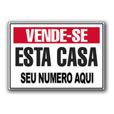 Placa Sinalização Vendo Vende-se Casa Imóvel A4 30 X 21 Cm D