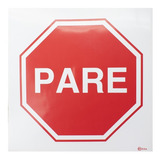 Placa Sinalizadora Em Pvc Adesivo - Pare