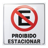 Placa Sinalizadora Em Pvc Adesivo - Proibido Estacionar