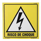 Placa Sinalizadora Em Pvc Adesivo - Risco De Choque
