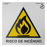 Placa Sinalizadora Em Pvc Adesivo - Risco De Incêndio