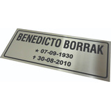 Placa Túmulo, Jazigo, Lápide Cemitério, Aço Inox 25 X 10 Cm