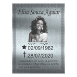 Placa Túmulo Aço Inox Jazigo Sepultura Cemitério 15x20