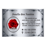 Placa Túmulo Lápide Homenagem Alumínio Personalizada 45x35