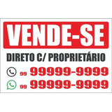 Placa Venda/aluga - Divulgação - Obras 90x40