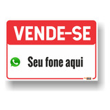 Placa Vende-se Pvc 1mm 20x30cm Com Fone Personalizado