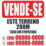 Placa Vende-se Terreno 70x70cm