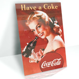 Placas Decorativas Coca Cola Coke Bares Vintage Pin Up Quadros Em Mdf Com Alto Brilho! Alta Qualidade! Envio Rápido! 