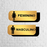 Placas Identificação Sinalização Banheiro Feminino Masculino
