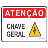 Placas Perigo Chave Geral Pvc Eletrica Quadro 15x20 10 Und