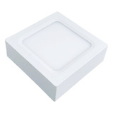Plafon Led Quadrado Sobrepor 6w Branco Quente Ecp Kit 3 Pçs