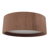 Plafon Wood Redondo 35cm - 3 Luzes E27 - Imbuia (escuro)