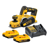 Plaina Elétrica 2 Baterias 20v 2ah Xr Dcp580b Dewalt Bivolt Cor Amarelo 110v/220v
