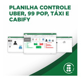 Planilha Controle Uber, 99pop, Táxi, Cabify