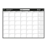 Planner Mensal Preto Minimalista Organização 24f De Mesa 
