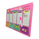 Planner Organizador Tarefas Infantil Com Caneta Grande 60x40