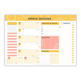 Planner Semanal A4 Objetivos, Anotações, Controle Escritório