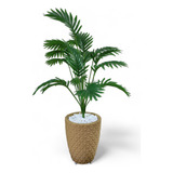 Planta Com Folhagem Artificial Bananinha+vaso Marrom Oferta